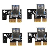 PHENOFICE 4 Stück PCB Mining Adapterkarten Verlängerungskabel Adapter Pci E 1X Auf 16X Konverter Schwarz Pci E 1X Auf 16X Riser Karten