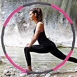 Hula Hoop Reifen für Erwachsene mit 6-8 steckbaren Soft-Elementen zum Abnehmen, Fitness Training, Hoola HUP Hullahub Hula zum Trainieren der Bauchmuskeln (pink-grau)