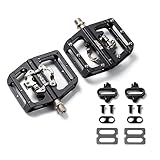 ANSJS SPD-Fahrradpedale, 2 in 1 SPD Pedale/Flat Pedale, CNC Aluminium rutschfest SPD Pedale Fahrrad, Klickpedale Fahrrad Pedalen Set für BMX MTB Trekking Mountainbike Rennrad,Achse 9/16'