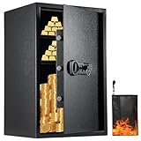 Youyijia 90L Stahl Safe tresor mit Digital-Tastatur, feuerfester Tasche & Dualem Alarm, tresor mit schlüssel für Geld, Schmuck, Bargeld, Dokumente – Ideal für Hotel, Geschäft und Zuhause