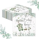GROVBLE 40 Stück Servietten Babyparty, BabypartY Deko Junge, Baby Shower Deko, Servietten Baby, Baby Party DeKo, Taufe Servietten Geburtstag, Tischdeko babyparty, Babyshower deko(33 x 33cm)