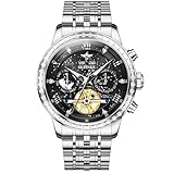 OUPINKE Herren-Armbanduhr, Sternenhimmel, Diamant-Uhr, selbstaufziehend, mechanisch, automatisch, Tourbillon, Luxus-Armbanduhr