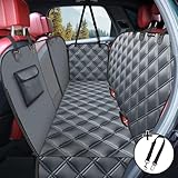 KYG Hundedecke für Auto Rückbank, Rücksitz mit Seitenschutz und Sichtfenster, Kratzfeste und Wasserabweisende Autodecke Hund, Hundematte für Rücksitzbank, 135 x 148 cm Grau