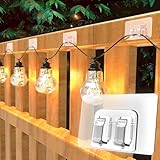 50Stück Große Haken für Innen & Außen Lichterketten, keine Beschädigung, werkzeuglose Installation für Terrasse, Garten, Balkon, Dekoration, Kabelhalter zum Aufhängen
