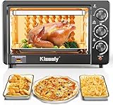 Minibackofen 22L, Edelstahl-Ofen mit einstellbaren Temperaturen und Timer, Multifunktions Toasterofen zum Backen, Braten, Grillen, Toasten, inklusive Backform, Rost (ZD1)