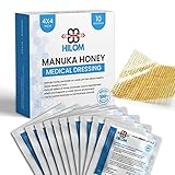 Hilom Medizinische Qualität, Manuka-Honig-Gaze, 10,2 x 10,2 cm (10 Stück, nicht haftend) | Erste Hilfe für kleinere Wunden wie Schnitte oder fortgeschrittene Wundversorgung von Wunden, Verbrennungen