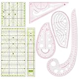 Naapesi 7 Stück Schneider Lineal, Patchwork Dreieck, Lineal nähen, Patchwork Lineal Set, Kurvennähline Set, Kurvenlineal für Musterherstellung, Nählineal Kleidungs Lineal für Nähmesswerkzeuge