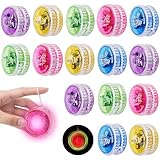Lotvic 15 Stück LED Licht Yoyo, Kunststoff Responsive Yoyo, Responsive JoJo, Yoyo Responsive, Yoyo Kinder Anfänger, Unterhaltsames Yoyo für Anfänger Geburtstag Party Gastgeschenk, Zufällige Farben