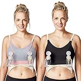 LOVELYBOBO 2 Pack Still-BH Clip und Pump Einsatz, f¨¹r freih?ndiges Abpumpen,S M L (schwarz + grau)