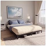 Dreamzie Bett 180x200 mit Lattenrost aus Metall - Bettgestell 180x200 für Matratze, Höche 25 cm - Robust, Leichte Montage, Umfangreicher Stauraum - Schwarzer Lattenrost