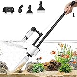 AQQA Aquarium Sauger, 8 in 1 Upgrade Mulmsauger Aquarium Elektrisch, 30W Elektrische Mulmsauger für Wasserwechsel, Sandwaschen, Filterung und Wasserumwälzung