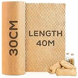 BoxDirect 30,5 cm x 50 m Wabenverpackungspapier, Polsterung, Luftpolsterfolie, Papierrolle für zerbrechliche Pakete, Umzug, Versand
