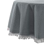 BEAUTEX Wetterfeste Garten Balkon Terrasse Camping Weichschaum Tischdecke, Größe + Farbe wählbar (rund 130 cm, Grau)