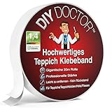 DIY Doctor Doppelseitiges Teppichband – 21mm x 20m – Extra Starkes Klebeband für Zuhause & Beruf