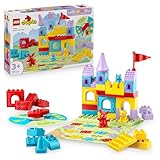LEGO DUPLO Hopsys Burgspiel - Lernspielzeug für Motorik von Kleinkindern - inkl. 3 Tierfiguren, Spielschloss und Brettspiel mit Drehscheibe - Geschenk für Mädchen und Jungen ab 3 Jahren - 10450