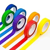 Boboeitody 6 Rollen Kreppband bunt Abklebeband Regenbogen masking tape DIY Handwerk Papier Dekrativer Klebeband Bastelband für Kinder Lehrer Arts Lab Labeling 13m x25 mm (6 Farben)