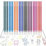 Skymico 24 Bunt Ersatzminen,[ 3 x 8 Faber 200m Schreiblänge ], Kompatibel Mit Legami Gelstiften,0.7mm-Nachfüllminen mit radierbarer Tinte –mittlere Stärke – Gel-Tintenrollermine