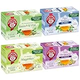Teekanne Magen & Verdauung 4er Set – Basisch & Vital, BIO Figur Balance, BIO Magenfein & Gute Verdauung – 72 Teebeutel Kräutertee für Wohlbefinden & Balance - Fenchel, Zitronengras & Rotbusch Tee