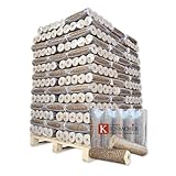 960kg Palette Nestro SONDERAKTION Holzbriketts aus Reiner Buche mit Zugloch Brenn Kamin Ofen Heiz Holz Gluthalter Brennholz Premium Öko Holzbriketts 90mm Durchmesser | Energie Kienbacher