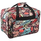 TNTGMG Nähmaschinen-Tasche, Nähmaschinen-Tragetasche mit Griffen und Mehreren Aufbewahrungsfächern, 46×23×32 cm, Oxford-Stoff Nähzubehör-Organizer oder Nähwerkzeug(Rot)
