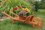 Massive Premium Schubkarre XXL, behandelt aus Holz, Gartendeko, Pflanzkorb, Blumentopf, Blumentopf, Pflanzkübel, Pflanztrog, Pflanzgefäß, Pflanzkarre, Pflanzkasten, Übertopf, Blumenkasten