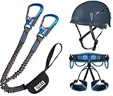 LACD Klettersteigset Pro EVO 3.0 + Klettergurt Start 2.0 Größe L + Helm Protector 2.0 Midnight Navy