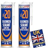 BONDIFY Wasserfest Fensterdichtmittel Weiß für Innen & Außen, Maleracryl Weiß Überstreichbar 500g x 2 LÖSUNGSMITTELFREI Silikon Acryl Dichtmasse Weiss, Riss & Spalten füller für Bad, Küche, Tür, UPVC