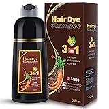 Hair Dye Shampoo for Grey Hair, Black Hair Dye Shampoo,Hair Colour for Men and Women,500ML (Dark Burgundy)