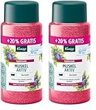 Kneipp Badekristalle Muskel Aktiv -Sondergröße- mit wertvollem ätherischen Wacholder-, Eukalyptus- und Rosmarinöl, wärmend und wohltuend zur Muskulatur, limitierte Edition, 720g (Packung mit 2)