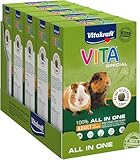 Vitakraft Vita Special Adult, Meerschweinchen Futter, mit Gräsern und Kräutern, geringer Calciumgehalt, für gesundes Fell, ohne Zusatz von Zucker und Getreide (5 x 600 g)