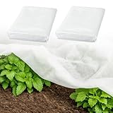 2pcs Wintervlies für Pflanzen Frostschutz Vlies Pflanzen Winter Vlies Pflanzenschutz Winter Abdeckvlies Garten Gartenvlies Weiß 35g/㎡ 2m*5m KäLtebestäNdig Atmungsaktiv Mit 100 Nylon-Kabelbindern