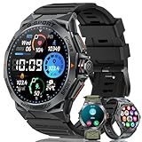 MEGALITH Smartwatch Herren Fitness Tracker: Outdoor Sport Wasserdicht Smart Watch mit Telefonfunktion - Blutdruckmessung Pulsuhr Fitnessuhr Schwarz