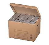 10 Stück Archivkarton mit Klappdeckel Aufbewahrungsbox aktenordner mit Tragegriffen. Archivboxen Aktenkarton für je 5 große A4 Aktenordner. Aufbewahrung mit Deckel. Aktenablage Archivbox.