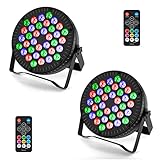 Katomi 2er 36W DMX512 PAR Licht: RGB LED Strahler Party Deko für DJ-Stage-Events - 36 LEDs mit 7 Lichtmodi als Partylicht Discolicht für Feste Show