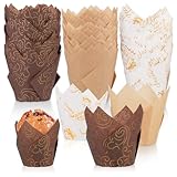 150 Stück Muffinförmchen Papier, Muffins Papierförmchen, Cupcake Formen Papiers, Muffinförmchen Tulpe, Backförmchen Papier für Hochzeit Kinder Geburtstag Partyzubehör