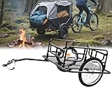 DPLWJPP Fahrradanhänger Klappbar Transporthänger Schwarz Lastenhänger Klappbar Fahrrad Lastenanhänger Fahrrad Transportanhänger Transportbox für Camping Einkaufen