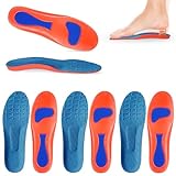 4-Paare Orthopädische Einlagen, Bequeme Einlegesohlen Herren Damen, Ergonomisch Gel Einlegesohlen Orthopädisch Arch-Unterstützung, Atmungsaktive Comfysole, Schuheinlagen Weich für Plantarfasziitis