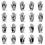 20 Blatt Henna Schablonen Tattoos Hand Temporäre Tattoo Henna Sticker Henna Tattoo Hände Hand Tattoo Indische Arabische Henna Tattoo für Frauen Mädchen Teens Body Art Paint