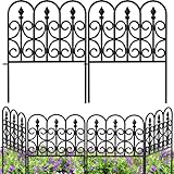 Amagabeli Garden Home 81CM X 305CM X 5 Stück Beetzaun Metall Gartenzaun Metall Zaunelementen Gartenzäune Dekorative Zaun Metall Gartenzaun Komplettset Klein Metall Steckzaun für Hunde Teichzaun