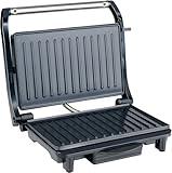 12V Kontaktgrill für LKW, Auto & Wohnmobil – 120W Elektrogrill mit LED-Kontrollleuchten, Tropfschale, Sicherheitsverschluss & rutschfesten Füßen – Ideal für Sandwiches, Fleisch, Gemüse & Hamburger
