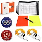 OioTuyi Schiedsrichter Set, Fußball Schiedsrichter Karten Set Rot Gelb Karte, Schiedsrichterpfeife, Schlüsselband, Scorebook, Gelbe Rote Karte Fußball Schiri Set