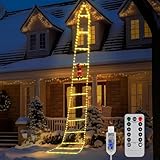 Euakee LED Weihnachtsmann Leiter Lichterkette, 3 Meter LED Weihnachtsbeleuchtung Außen mit Timer, Speicherfunktion, 8 Modi, für Innen Außen Weihnachtsbaum Fenster Weihnachten Deko