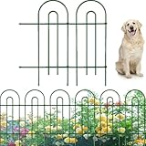 Amagabeli Garden Home 81CM X 602CM 14 Stück Beetzaun Metall Dekorative Metall Gartenzaun Metall Zaunelementen Gartenzäune Dekorative Zaun Metall Zaun Garten Klein Metall Steckzaun Teichzaun Grün