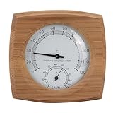 YUEHISY 2 in 1 -Hygrometer, Handgefertigtes Premium -Zedernholz -Holz -Thermometer Hygrometer für Sauna -Raum mit Temperaturfeuchtigkeitsmonitor für Dampfbaum -Sauna -Zubehör