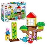 LEGO DUPLO Peppa Wutz Garten mit Baumhaus - Peppa Pig Spielzeug für Vorschulkinder - Montessori Baum mit 2 Figuren - Geschenk für Kinder ab 2 Jahren - Baumhaus für Jungen und Mädchen 10431