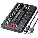 ORICO [Retro-Band] 2,5' Externes Festplattengehäuse USB C auf SATA 3.0 Festplatte Gehäuse für 2,5 Zoll SATA 7 / 9,5 mm HDD SSD Max 6 TB,Schwarz（2580C3-BK）