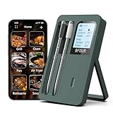 Fleischthermometer Kabelloses Bluetooth mit 2 Sonden, LCD-Display, 100m Bluetooth-Reichweite, APP-Steuerung, Grillthermometer für BBQ, Grill, Smoker, Ofen, Küche,BF-40