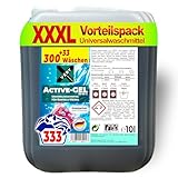 VERY Active-GEL | Universal-Waschmittel, hochkonzentriert | 10 l Vorratspack mit 333 Waschladungen | kraftvolle Tiefenreinigung | frischer, angenehm dezenter Duft | geeignet für 20–95 °C