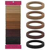 YISCOKO Haargummi, 50 Stück für Damen, Herren, Kinder - Zopfgummi Schwarz, Hair Ties, Scrunchies in 5 Farben