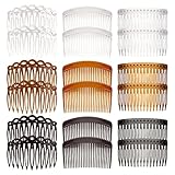 18 Stück Französische Seitenkämme, Kunststoff-Seitenhaarzwirn, dekorativer Kamm mit Zähnen, Haarkämme, Haarspangen, Zubehör für Frauen, Braut, Hochzeitsschleier, Mädchen, dickes und feines Haar